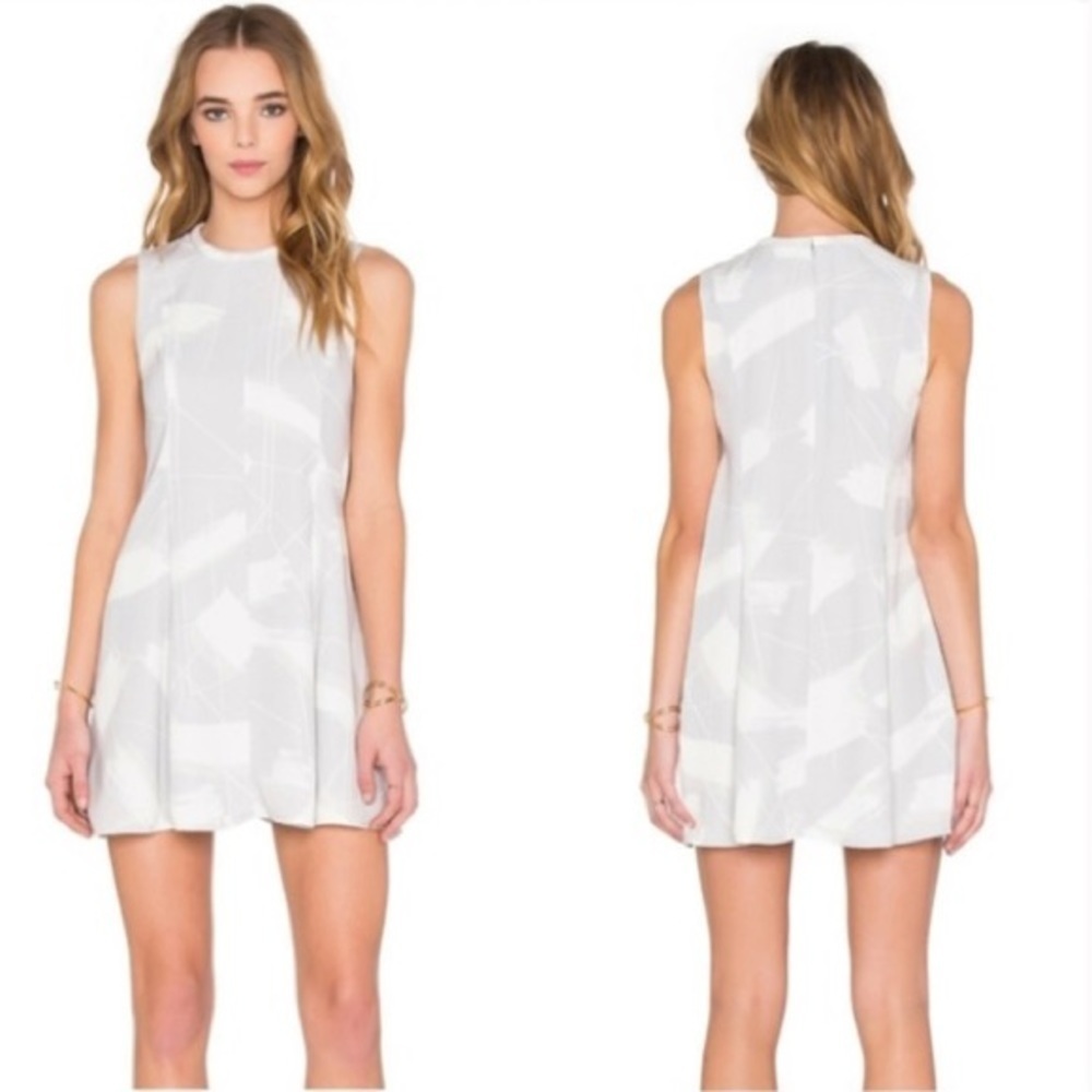 Keepsake Sun Up Mini Dress In Brush Stroke Print